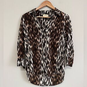 L’agence Silk Animal Print Top